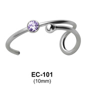 Bezel Set Stone Circular Ear Cuff EC-101 (0.6mm)