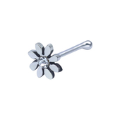 Flower Silver Bone Nose Stud NSKD-1340