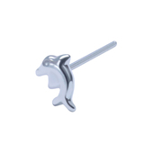 Dolphin Shaped Silver Straight Nose Stud NSKA-1346