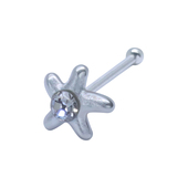 Star Shaped Silver Bone Nose Stud NSKD-1347