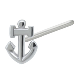 Anchor Shaped Silver Straight Nose Stud NSKA-1034