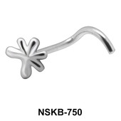 Splash Design Silver Curved Nose Stud NSKB-750