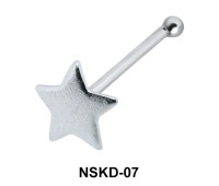 Solid Star Shaped Silver Bone Nose Stud NSKD-07