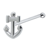 Anchor Shaped Silver Bone Nose Stud NSKD-1034