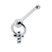 Ball Cross Silver Bone Nose Stud NSKD-441