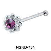 Stony Flower Silver Bone Nose Stud NSKD-734