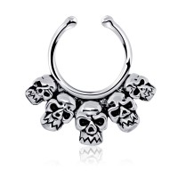 Skull Shape Septum Clip Ring STCR-29