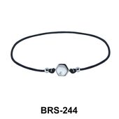 Rhinestone with Black Rubber Rope Bracelet BRS-244