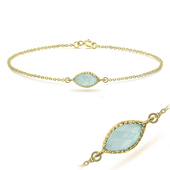 Gold Plated Amazonite Silver Bracelets BRS-390-GP