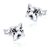 Diamond Cut CZ Stud Earring ST-10-SQP