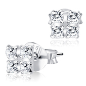 Stud Earring Square CZ Stone ST-1033