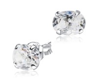 Stud Earring Round CZ ST-6x8-OS