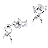 Interesting Design with Stone Stud Earrings STF-100