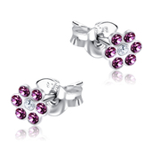 Stone Set Flower Shaped Stud Earrings STF-214