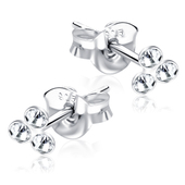 Stone Set Flower Shaped Stud Earrings STF-215