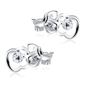 Stone Set Apple Shaped Stud Earrings STF-254