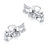 Stone Set Bow Shaped Stud Earrings STF-344