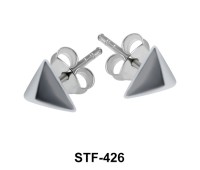 Pyramid Silver Studs Earrings STF-426