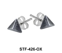 Pyramid Silver Studs Earrings STF-426(OX)