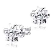 Stone Set Butterfly Shaped Stud Earrings STF-53