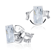 Rectangular Stone Set Stud Earrings STF-57