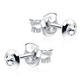 Bezel Set Stone Stud Earrings STF-61