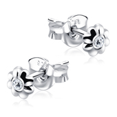 Stone Set Flower Shaped Stud Earrings STF-78