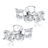 Round CZ 3 mm. Stud Earrings STS-150-3