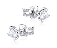 CZ Square 3mm. Stud Earrings STS-152-3