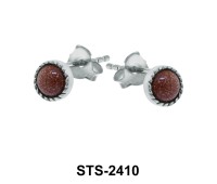 Gold Sand Stone Stud Earrings STS-2410