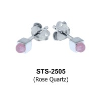 Rose Quartz Stud Earrings STS-2505