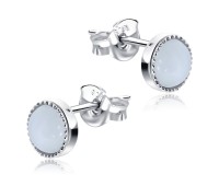 White Moonstone Stud Earrings STS-2512