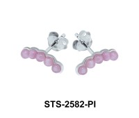 Pink Quartz Stud Earring STS-2582-PI