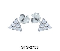 CZ Stones Triangle Stud Earring STS-2753