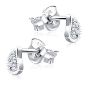 Water Drop Shaped with CZ Stones Stud Earring STS-2764