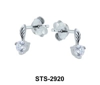 Leaf Shaped with CZ Stone Stud Earring STS-2920