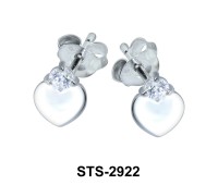 Heart Shaped with CZ Stone Stud Earring STS-2922