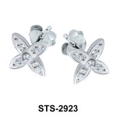 Flower Shaped with CZ Stones Stud Earring STS-2923