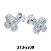 Flower with CZ Stones Stud Earring STS-2930