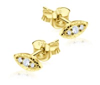 Gold Plated CZ Stones Stud Earring STS-2938-GP