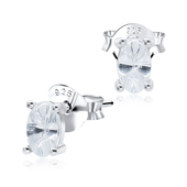 Oval Cut Silver Stud Earring STS-3284 