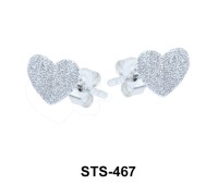 Stud Earring Glitter Heart STS-467