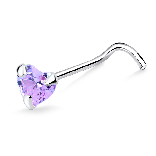 diamond heart nose ring