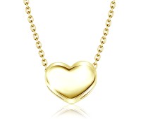 Gold Plated Lovely Heart Silver Necklace SPE-1453-GP