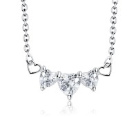 Necklace Silver Triple Heart SPE-202