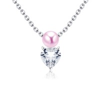 Necklace Silver CZ&Pearl SPE-203pp