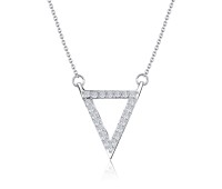 Triangle with CZ Silver Necklace SPE-2110