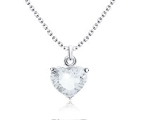 Romantic Heart CZ Silver Necklace SPE-2247