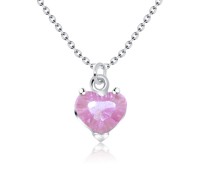 Pinky Heart Silver Necklace SPE-2248