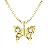 Gold Plated Necklace Silver Sweet Butterfly SPE-92-GP